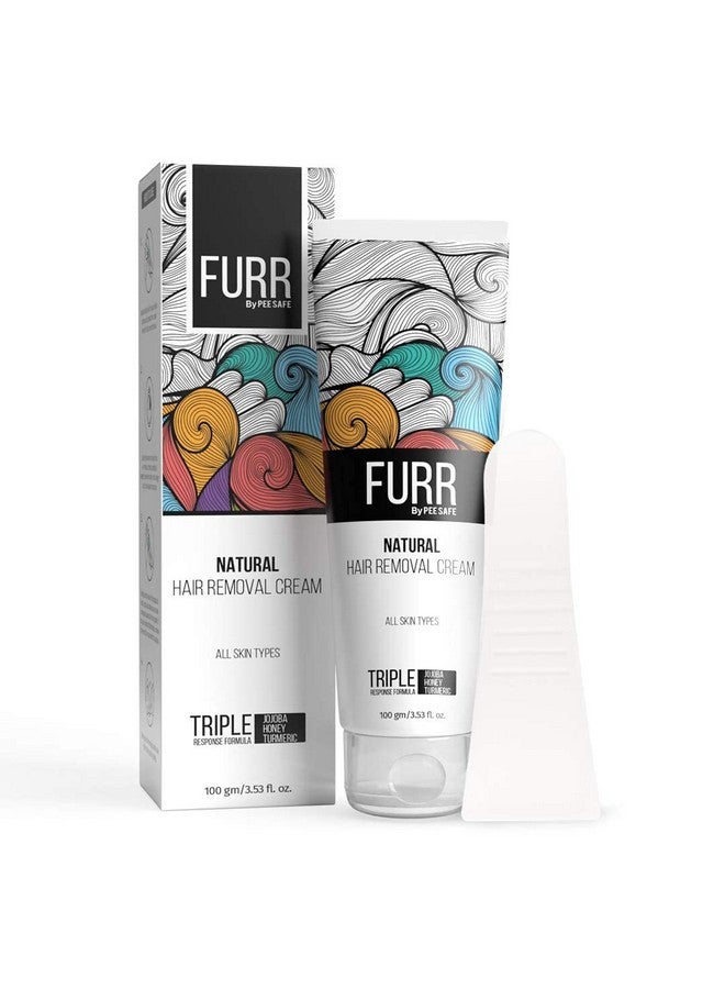 Furr Natural Hair Removal Cream -100Gm | Removes Hair In 5 Minutes | Soothes Skin | Enriched With Vitamin E Turmeric, Honey, Jojoba Oil, Honey | For Men And Women | Suitable For All Skin Types - Image 1