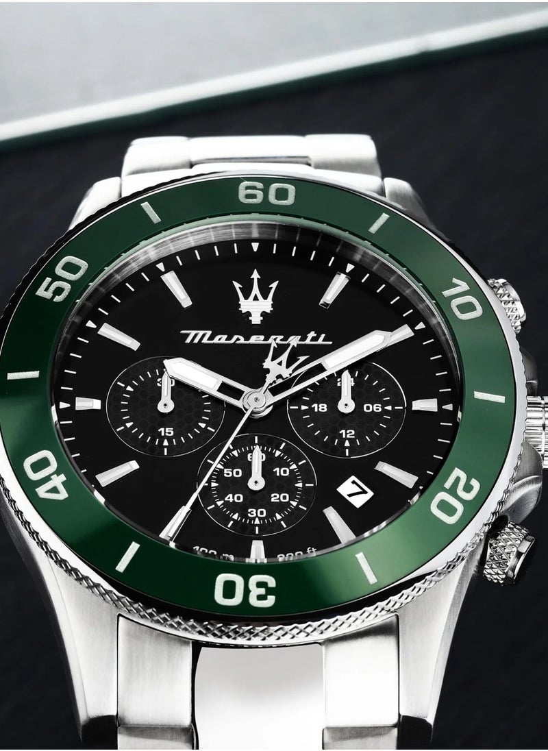Maserati - Men’s Competizione Black Dial Stainless Steel Watch R8873600008  43mm - Image 1