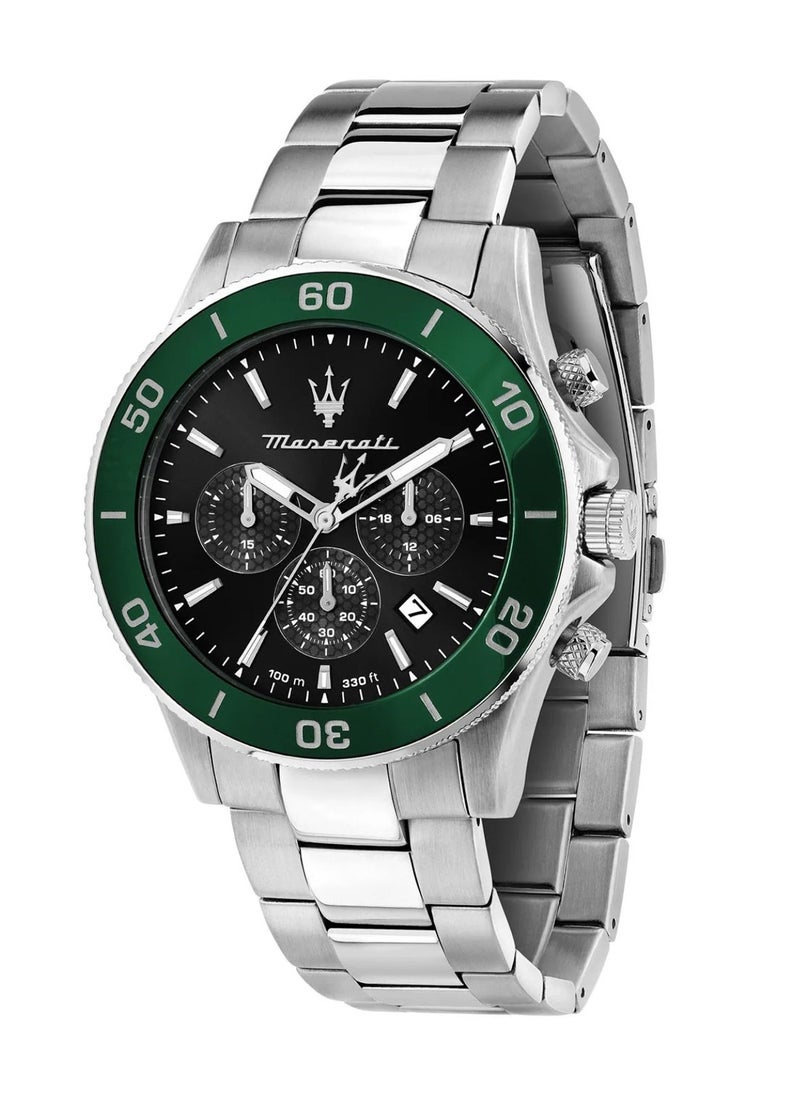 Maserati - Men’s Competizione Black Dial Stainless Steel Watch R8873600008  43mm - Image 1