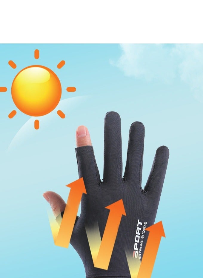 Beauenty Men's Gloves,Driving Gloves,Ice Silk Non-Slip Gloves,Breathable Thin High Elasticity Anti-UV Protection Gloves,Outdoor Sports Driving Riding Touch Screen Gloves,Black - Image 5