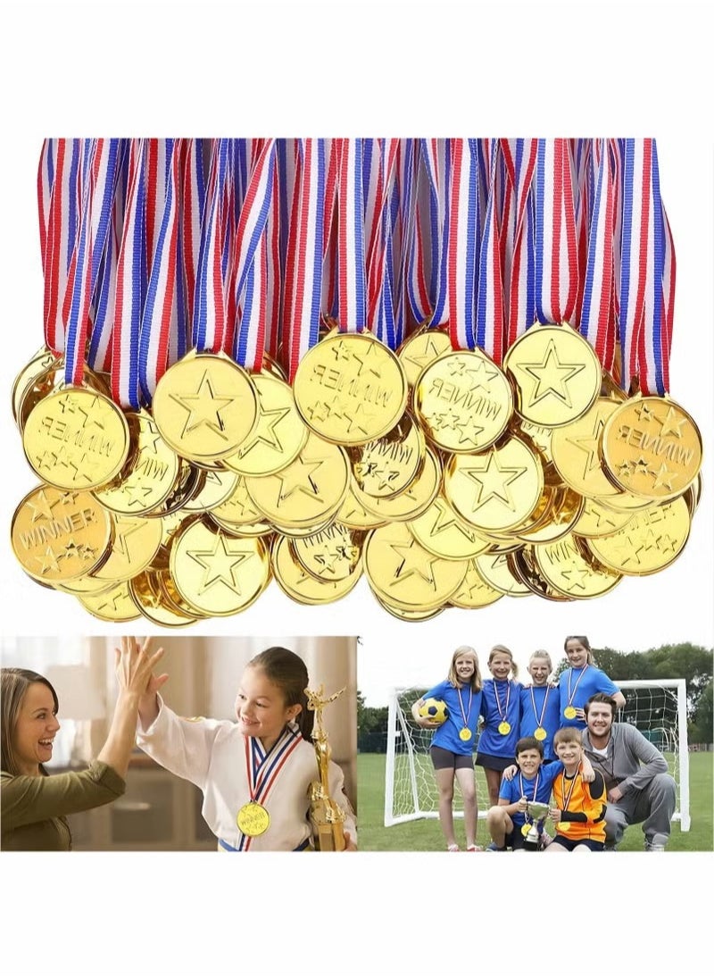 Winner Medals 36 Pcs Plastic Medals Gold Medals for Kids with Ribbon Sports Day Medals for Children Party Favor Decorations Sports Competition Awards  - Image 1