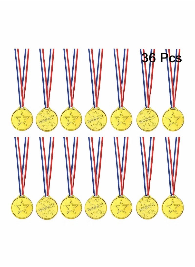 Winner Medals 36 Pcs Plastic Medals Gold Medals for Kids with Ribbon Sports Day Medals for Children Party Favor Decorations Sports Competition Awards  - Image 2