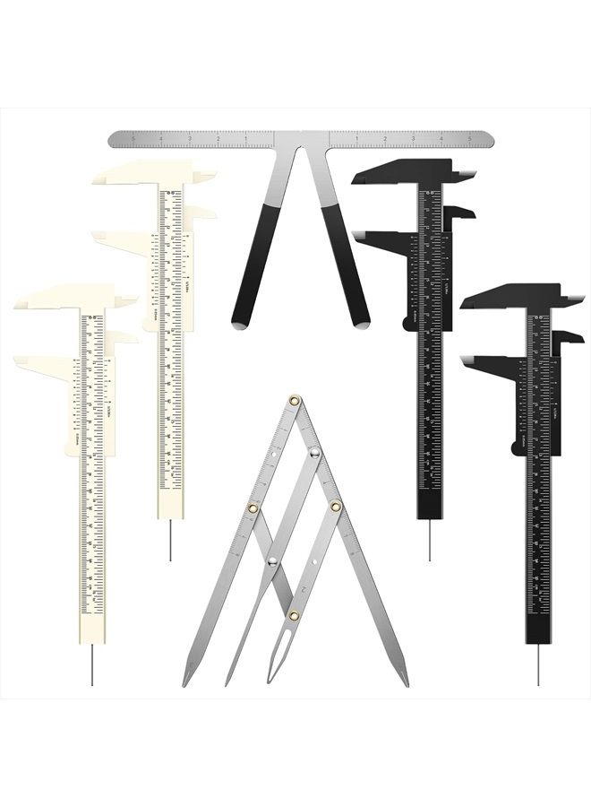 Flutesan 6 Pieces Eyebrow Measuring Ruler 3-point Positioning Permanent Makeup Symmetrical Tool Eyebrow Golden Ratio Caliper Ruler Microblading Gauge Ruler Measuring Tool for Eyebrow Brow Artists Makeup - Image 1