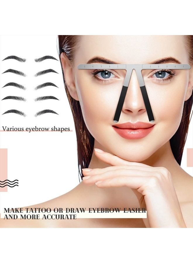 Flutesan 6 Pieces Eyebrow Measuring Ruler 3-point Positioning Permanent Makeup Symmetrical Tool Eyebrow Golden Ratio Caliper Ruler Microblading Gauge Ruler Measuring Tool for Eyebrow Brow Artists Makeup - Image 5