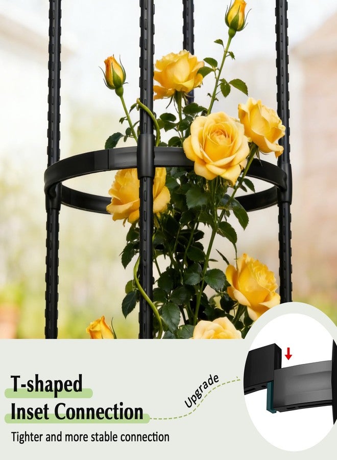 CL FUN 2 Pack Garden Obelisk Trellis for Climbing Plants Outdoor, 6Ft Tall Tower Tomato,Rose, Flowers, Grape, Pea, Cucumber Trellis, Rustproof Plastic Coated Metal Plant Support Trellis for Potted Plants - Image 3