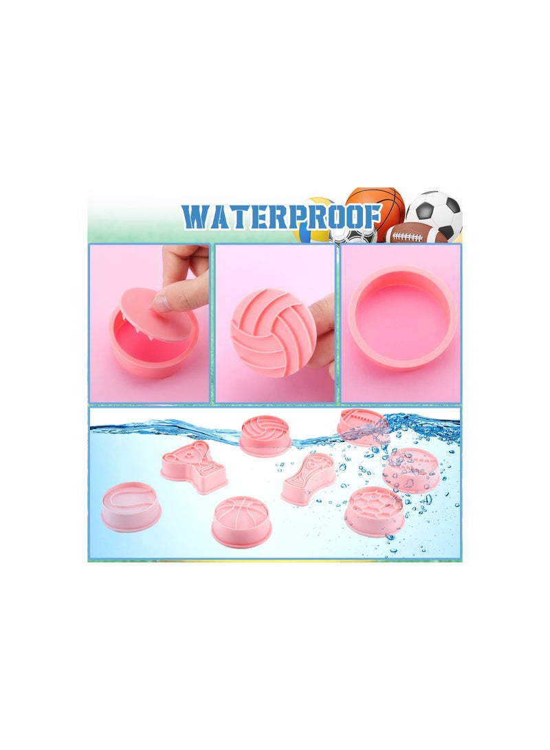 Zikra Sport Ball and Birthday Cookie Stamps, 3d Football Volleyball Soccer Basketball Cake Flower Shape Biscuit Cutter Cookie Stamps, for Diy Cookie Supplies, for Making Biscuits, Cakes(8 Pieces) - Image 4