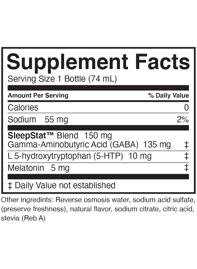 Dream Water Sleep Shot Original GABA,Melatonin,5-HTP Snoozeberry Flavored 74ml-12 Count - Image 5