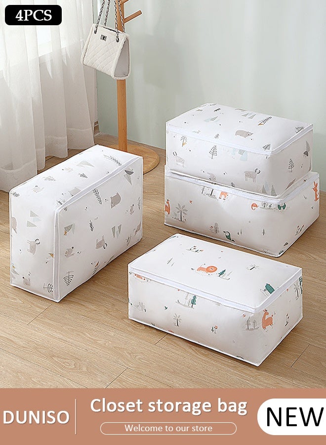 DUNISO 4PCS Large Moving Bags with Strong Zippers Closet Storage Bags Storage Totes for Clothes Moving Supplies Space Saving Oversized Storage Bag Organizer for Moving Traveling - Image 1