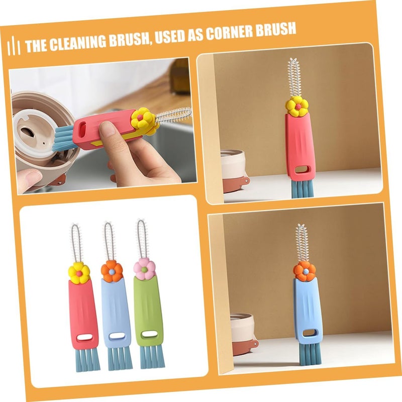 3Pcs Multifunctional Bottle Cleaning Brush Set for Milk Sports Cups and Gaps - Image 5