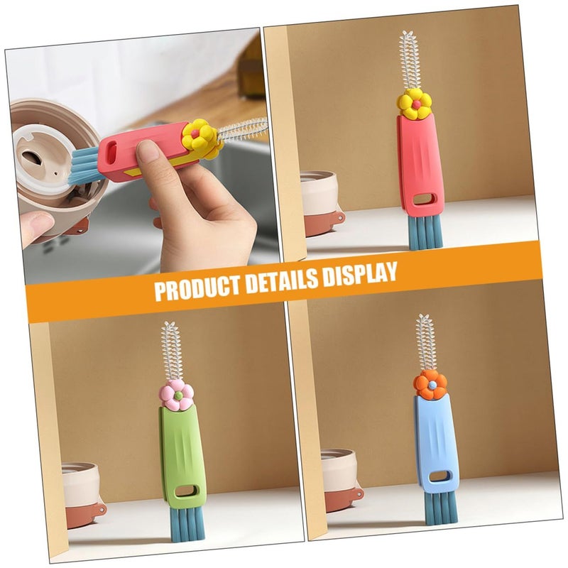 3Pcs Multifunctional Bottle Cleaning Brush Set for Milk Sports Cups and Gaps - Image 4