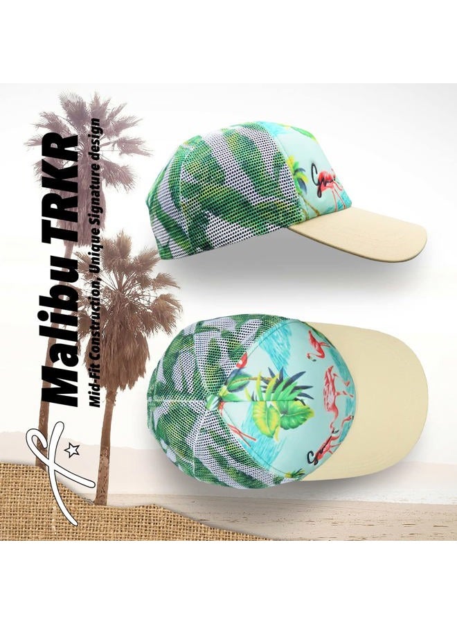 Grace Folly Foam Trucker Hat Snapback Mesh Baseball Cap for Men or Women, Flamingo Paradise, One size - Image 2