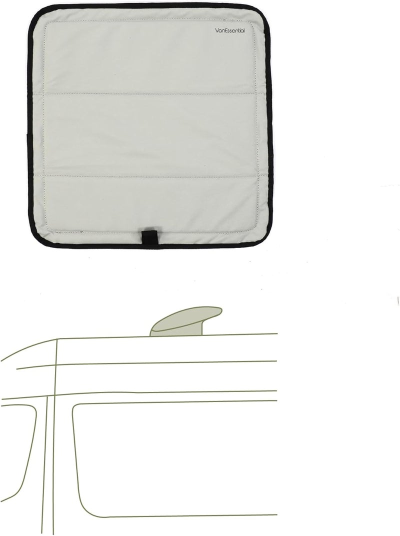 VanEssential Magnetic Insulated Roof Vent Sun Cover for MaxxAir Fan, Fantastic Fan 16.5" x 16.5" (COOL GRAY) - Image 1