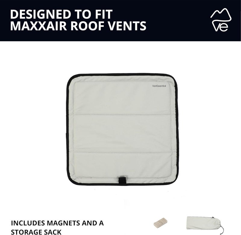 VanEssential Magnetic Insulated Roof Vent Sun Cover for MaxxAir Fan, Fantastic Fan 16.5" x 16.5" (COOL GRAY) - Image 5