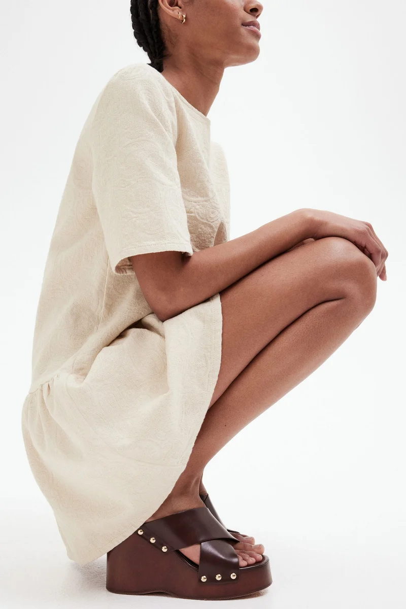 H&M Tie-detail denim dress