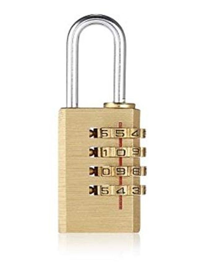 ATC 4 Digit Number Lock | Security Padlock, Luggage Travel Locks, Code Lock with Alloy Body for Travel Suitcases Luggage Bag Case Locker, School Gym, Bike Lock (Golden)