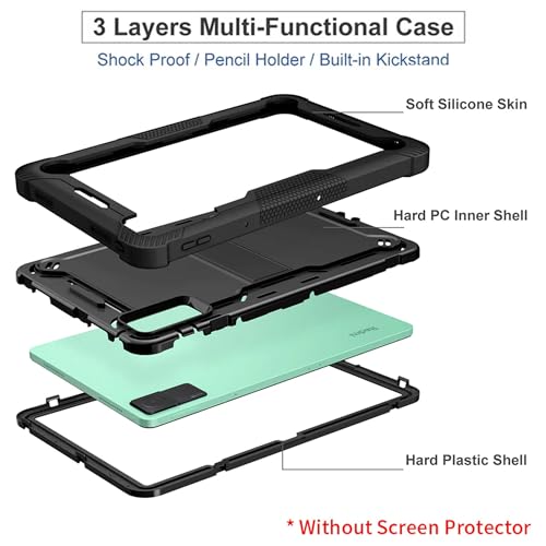 TGK Slim Heavy Duty Shockproof Protection Kickstand Hybrid Case Cover for Redmi Pad 10.61 Inch Black - Image 5