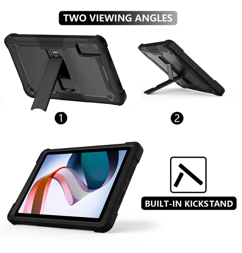 TGK Slim Heavy Duty Shockproof Protection Kickstand Hybrid Case Cover for Redmi Pad 10.61 Inch Black - Image 3