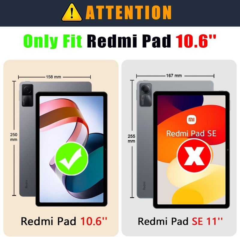TGK Slim Heavy Duty Shockproof Protection Kickstand Hybrid Case Cover for Redmi Pad 10.61 Inch Black - Image 2