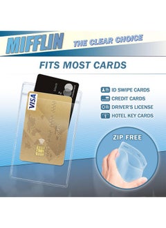 MIFFLIN -Usa Plastic Vertical Card Holder (3X4 Inch, Clear, Bulk 100 Pack) Quick Load No Zipper Name Id Badge  - Image 2
