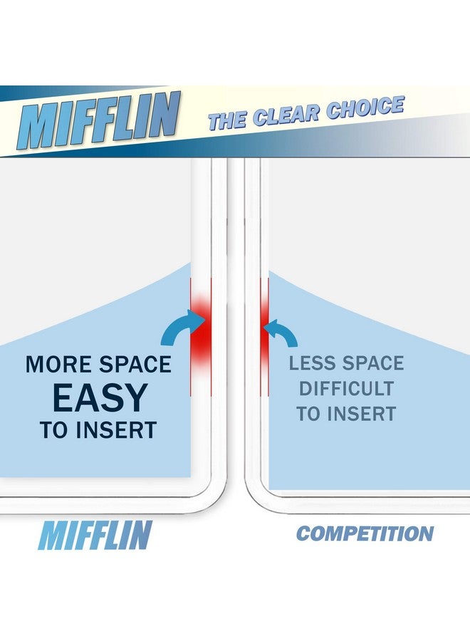 MIFFLIN -Usa Plastic Vertical Card Holder (3X4 Inch, Clear, Bulk 100 Pack) Quick Load No Zipper Name Id Badge - Image 5