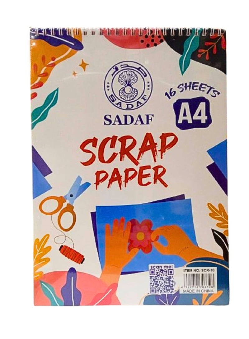 Sadaf 16-Sheet A4 Size  Scrap Paper Book - Image 1