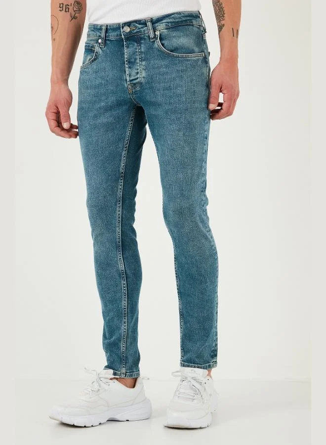 Buratti  Buratti Stretch Cotton Slim Fit Normal Waist Skinny Leg Jeans Men's JEANS 1124S52NAPOLI for Men | Best Price UAE