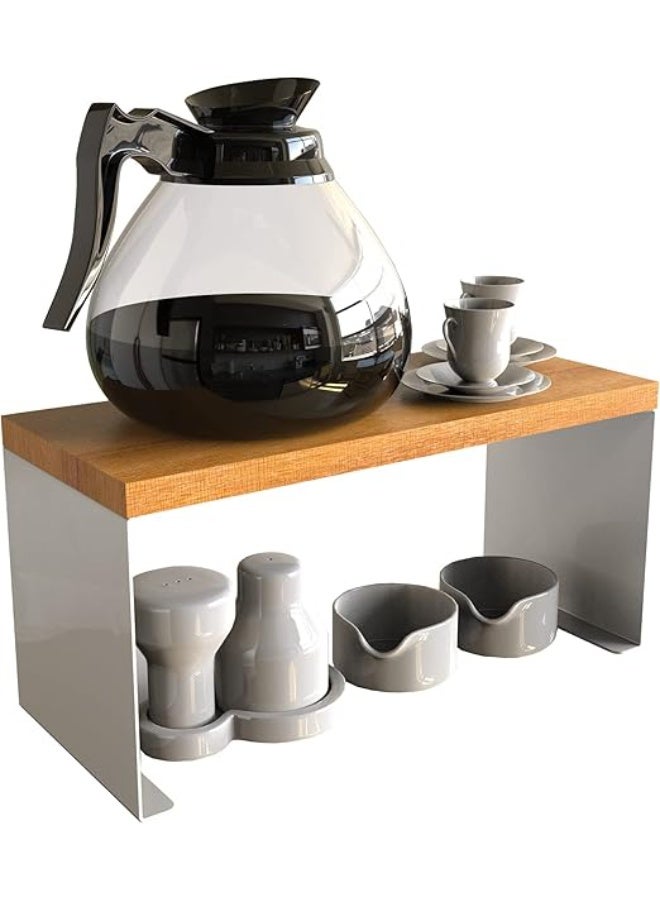 Extra Shelf - 1 Shelf Wooden Countertop Wall Mount Spice Rack Organizer, Minimalist Style, Kitchen Utensils, 33.7X15.7X4.2CM - Image 5