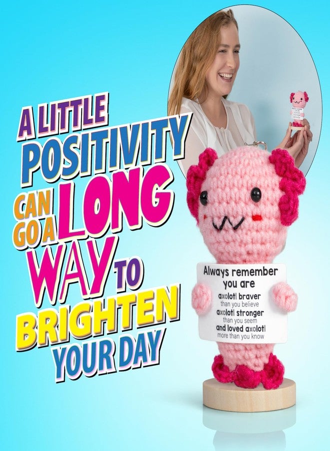 Twiddler Toys 9pcs Positive Crochet Animals - Emotional Support Crochet Stuffed Animals with Positive Messages - Cute Novelty Gift Set Includes Keychains and Stands - Image 3