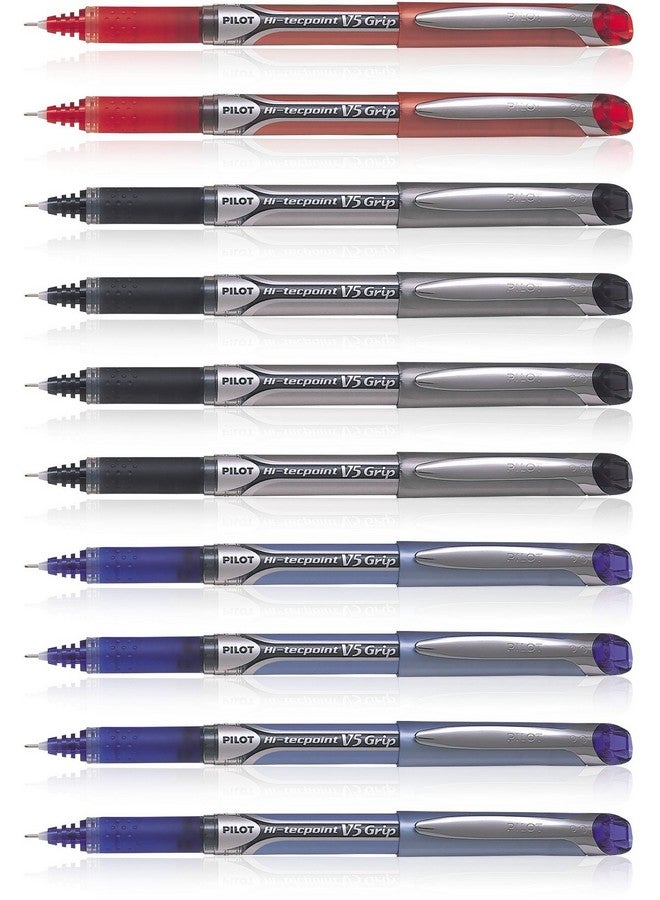 بايلوت قلم بايلوت هاي-تيك بوينت V5 (أزرق/أسود/أحمر - عبوة من 10 قطع)