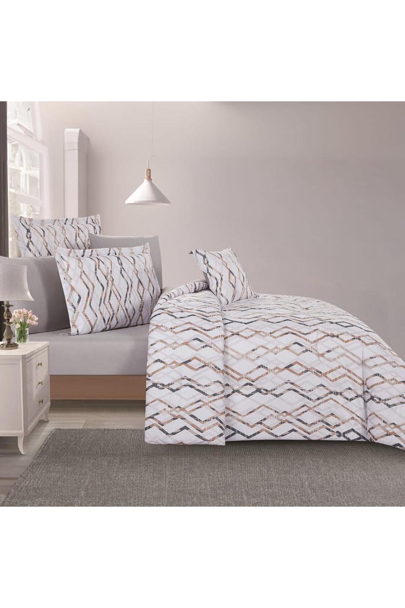 Melen Summer Double Reversible Bedspread 7-Piece - Orka - White - Gray - Image 5