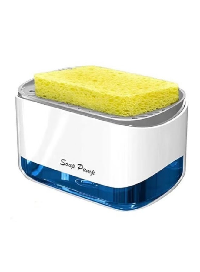 Modern 2-in-1 Kitchen Sink Soap Dispenser and Sponge Holder, Countertop Dishwashing Liquid Pump with Sponge Tray - Image 3