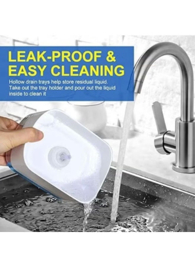Modern 2-in-1 Kitchen Sink Soap Dispenser and Sponge Holder, Countertop Dishwashing Liquid Pump with Sponge Tray - Image 4