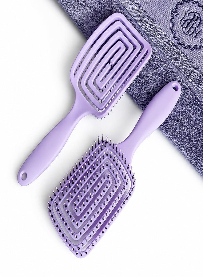 Gopendra Styling Professional Curved Vented Hair Brush - Faster Blow Drying and Paddle Detangling for Women and Men, Ideal for Wet or Dry Curly, Thick, and Straight Hair (Rectangular) - Image 1