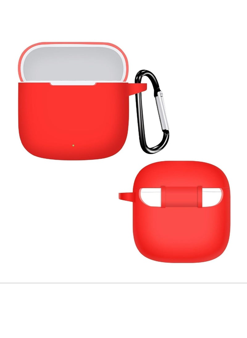 shomira Silicone Case Compatible with Huawei Freebuds SE 2 Soft Silicone Protective Case Cover, Shockproof Sleeve with Carabiner (Red) - Image 1