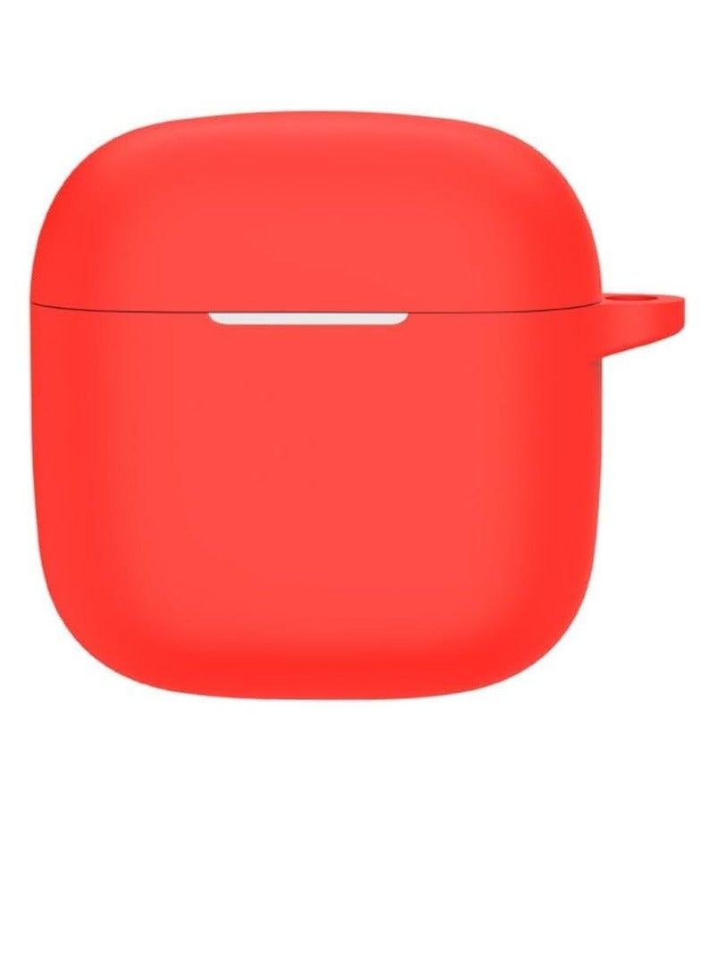 shomira Silicone Case Compatible with Huawei Freebuds SE 2 Soft Silicone Protective Case Cover, Shockproof Sleeve with Carabiner (Red) - Image 3