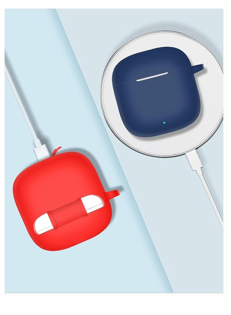 shomira Silicone Case Compatible with Huawei Freebuds SE 2 Soft Silicone Protective Case Cover, Shockproof Sleeve with Carabiner (Red) - Image 4