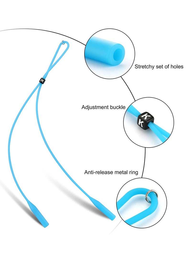 SOLARAE Silicone Glasses Strap Original Holder Adjustable Eye String Sports Band Sun Cord Lanyard for Women Kids Men Pack of 5 - Image 4