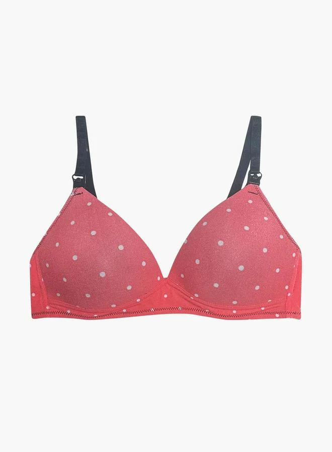 Aadaraya Aadaraya Printed Balconette Bra with Adjustable Straps