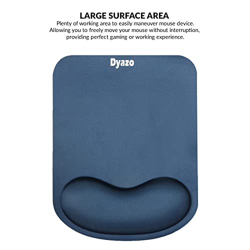 Dyazo Memory-Foam Gel Mouse Pad with Wrist Rest Support Non Slip Rubber Base Mousepad Suitable for Computer, Laptop, Notebooks Gaming (Blue) - Image 2