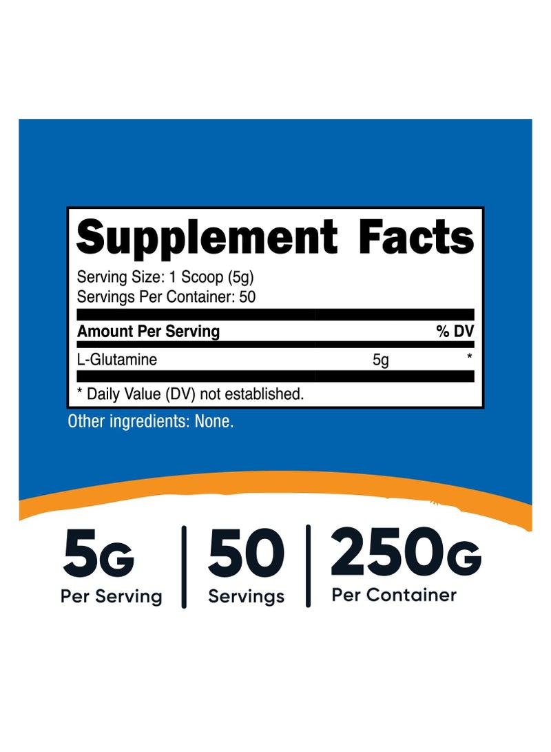 Nutricost L-Glutamine,5G Per Serving, 50 SERVINGS | 250 G Per Container - Unflavored Net Wt.8.9 Oz (250 G) Dietary Supplement  - Image 2