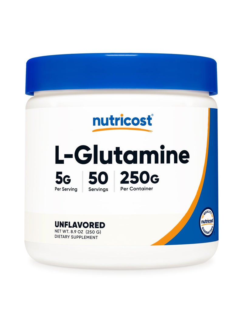 Nutricost L-Glutamine,5G Per Serving, 50 SERVINGS | 250 G Per Container - Unflavored Net Wt.8.9 Oz (250 G) Dietary Supplement  - Image 1