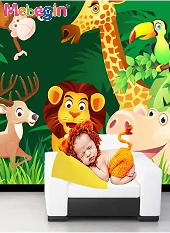 MEBEGIN - Infant Lion Costume, 2-piece Knit Outfit, Handmade Knitted Newborn Photography Outfits with Adorable Design, Newborn Soft Photography Props, Creative Photoshoot Outfits for Infants, Perfect for Baby Photography Shoots, Ideal Newborn Baby Gift - Image 1