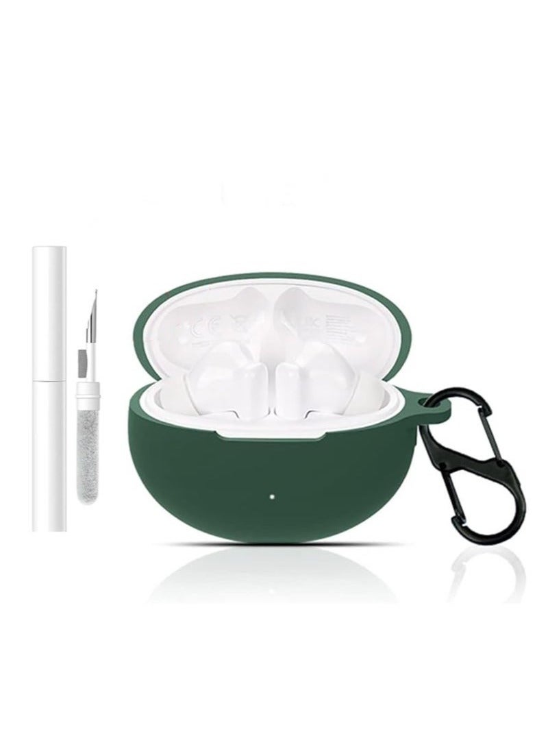 Silicone Case for HUAWEI FreeBuds 5i/6i Case Cover with Keychain/Cleaner Kit (Green) - Image 1