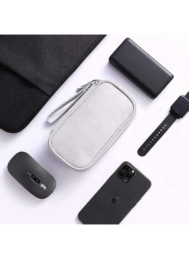 erorex Travel Cable Bag Small Electronic Accessories Storage Pouch For Hard Drive Charger Earphone Usb Sd Card Light Grey  - Image 5
