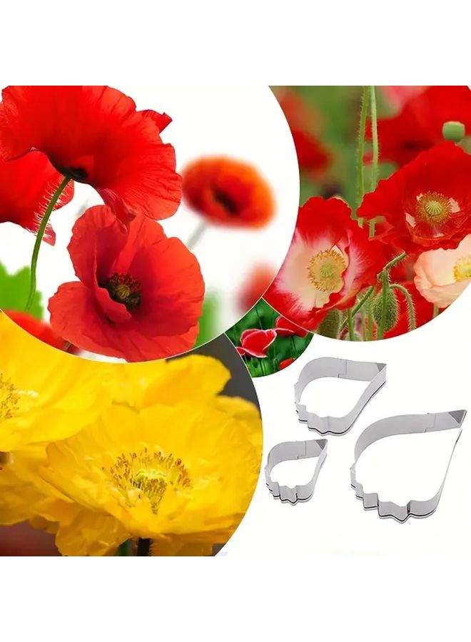 Stainless Steel Flower Cake Molds 3D Fondant Petal Leaf Cutters Baking Decorating Crafting - Image 1