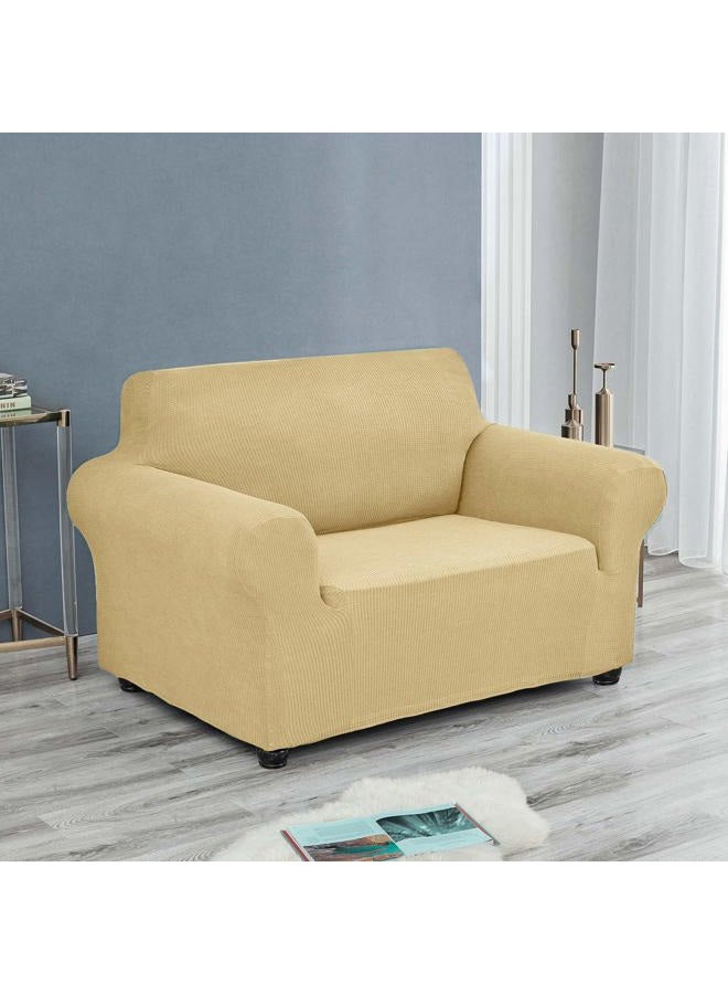 Joccun Stretch Chair Couch Cover,1-Piece Water Repellent Sofa Slipcover Spandex Jacquard Fabric Sofa Covers with Elastic Bottom,Washable Furniture Protector for Dogs,Cats,Kids(Armchair,Champagne) - Image 4