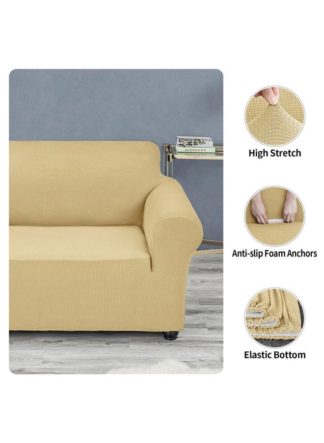 Joccun Stretch Chair Couch Cover,1-Piece Water Repellent Sofa Slipcover Spandex Jacquard Fabric Sofa Covers with Elastic Bottom,Washable Furniture Protector for Dogs,Cats,Kids(Armchair,Champagne) - Image 5