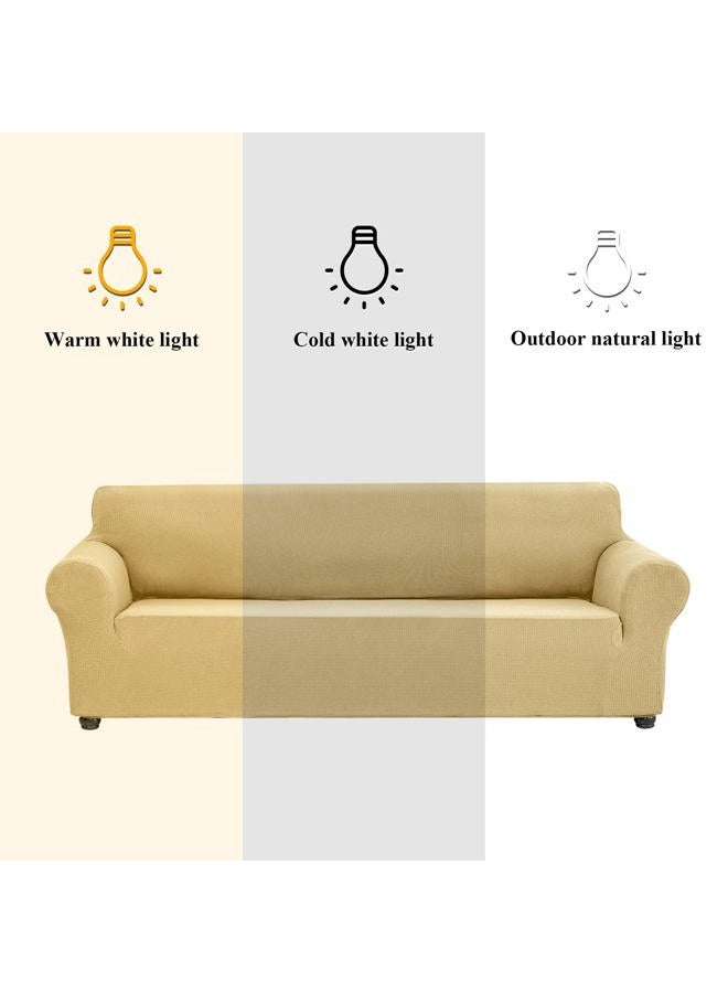 Joccun Stretch Chair Couch Cover,1-Piece Water Repellent Sofa Slipcover Spandex Jacquard Fabric Sofa Covers with Elastic Bottom,Washable Furniture Protector for Dogs,Cats,Kids(Armchair,Champagne) - Image 3