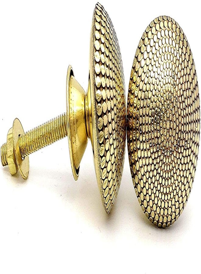 BnoSpace Dotted Brass Knobs for Cabinets, Drawers, Dresser Door & Pulls, Golden 38mm - Set of 4 - Image 5