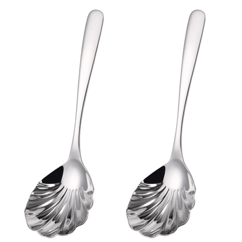 Mafier Large Serving Spoon,9" Serveware Spoons Set,Stainless Steel Catering Serving Utensils for Party Buffet Dinner Banquet Cooking Kitchen Basics,Dishwasher Safe(Silver) - Image 1